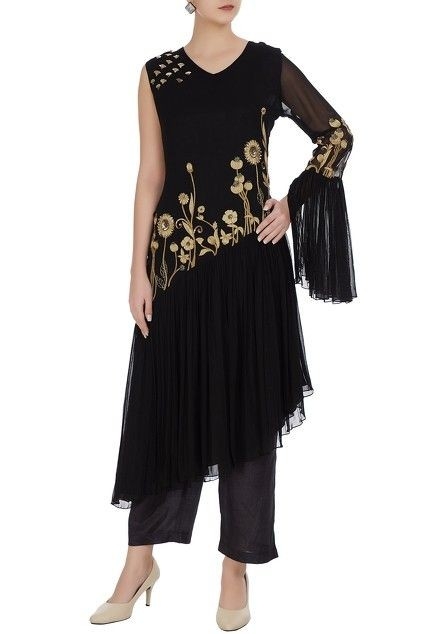 Buy Black Color Plazo Suit Online on Fresh Look Fashion