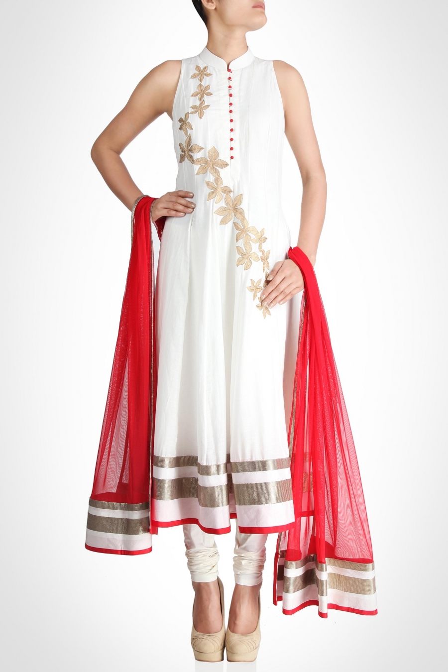 Buy White Color Anarkali Suit Online On Fresh Look Fashion