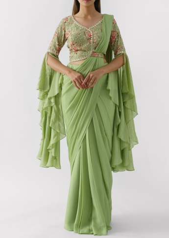 Light Green Saree Gown