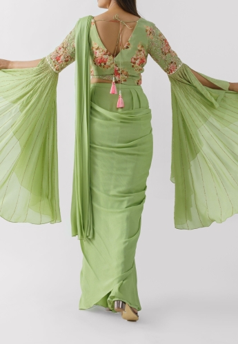 Light Green Saree Gown