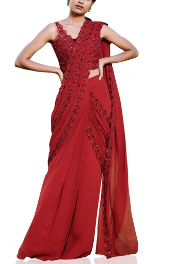 Marvelous Look Red Color Good Designer #Bridal #Saree | Lehenga style saree,  Lehenga style, Net saree designs