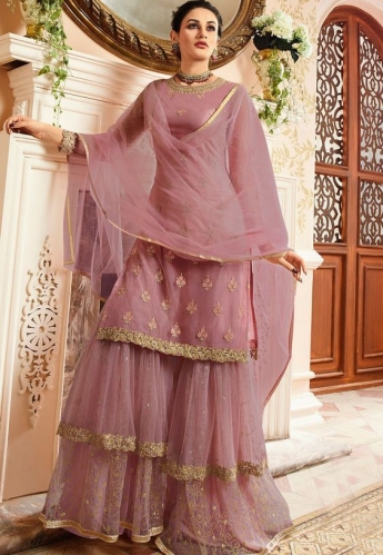 Pink Color Sharara Suit