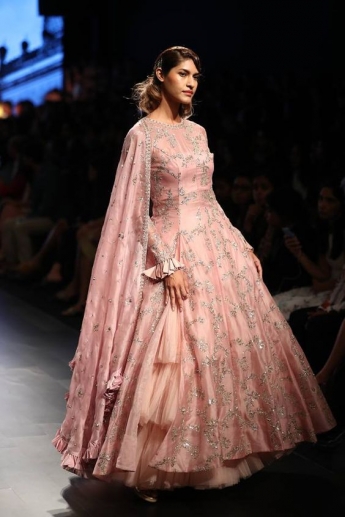 Peach Color Lehenga Dress