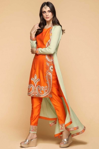 Orange Color Suit With Pant