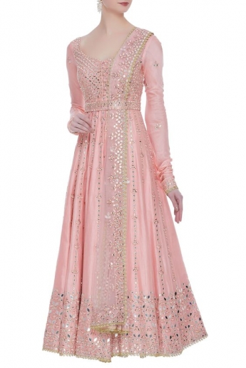 Light Pink Color Long Dress