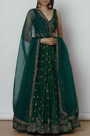 Green Color Lehenga