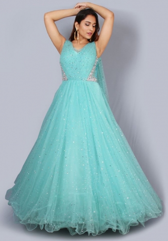 Pastel Blue Color Gown