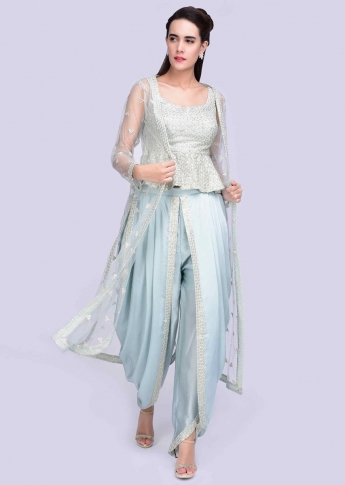 Pastel Blue Color Dhoti Dress