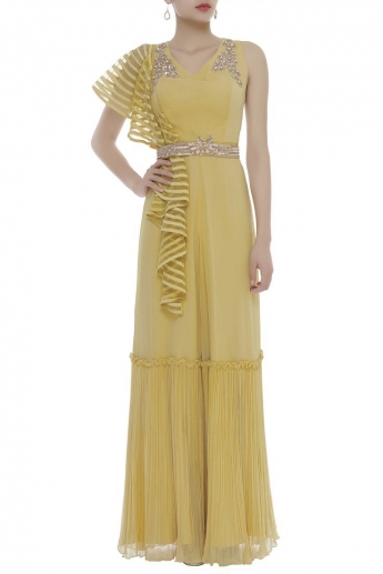 Yellow Color Sharara Dress