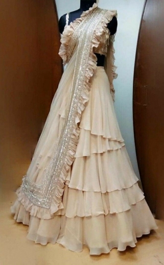 Floral White Color Lehenga