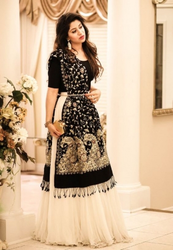 Black And White Color Lehenga