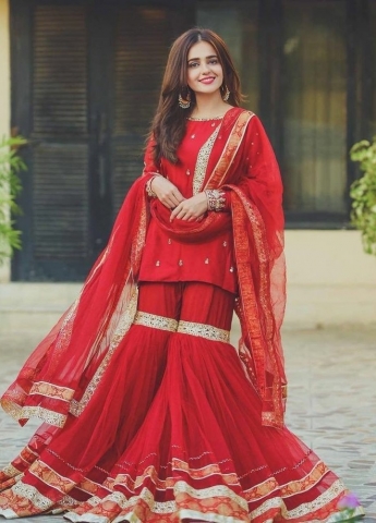 Red Color Sharara Suit