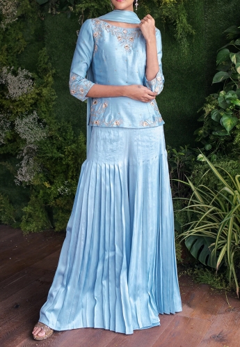 Sky Blue Sharara Suit