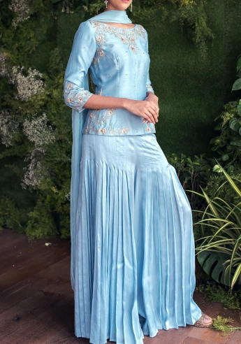 Sky Blue Sharara Suit