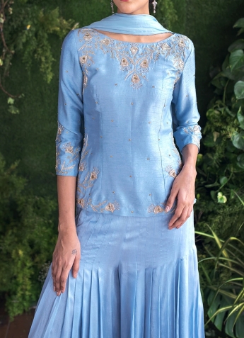 Sky Blue Sharara Suit