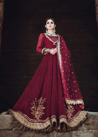 Red Color Gown With Dupatta