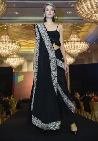 Black Dhoti Saree