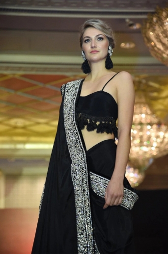 Black Dhoti Saree