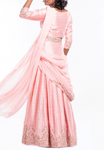 Light Pink Lehenga Saree