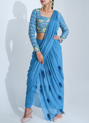 Latest Pant Style Saree Designs Trending in 2022 | Talha Batla