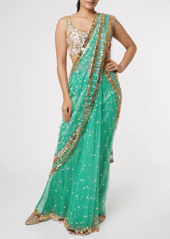 Sage Green Saree Set