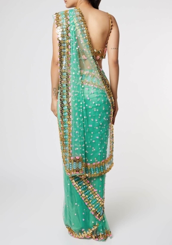 Sage Green Saree Set