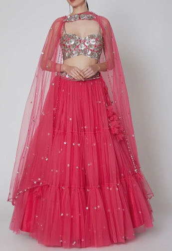 Buy Bridal Wear Mauve Embroidery Work fancy Silk Lehenga Choli Online From  Surat Wholesale Shop.