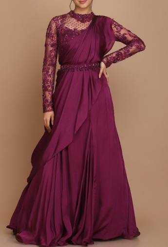 Buy Organza Lace Trendy Lehenga Choli in Rose Pink Online