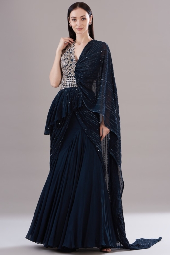 DESIGNER #DRESS GOWN STYLE CUM SAREE... - Saheli Collection | Facebook