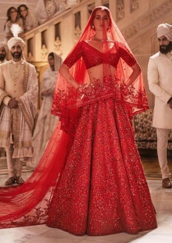 Lehenga Online, Red Chaniya Choli-Andaaz Fashion