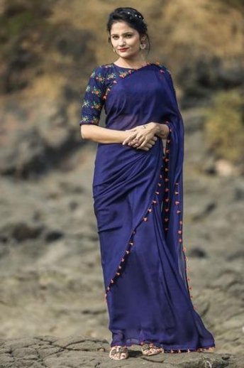 Blue Color Saree