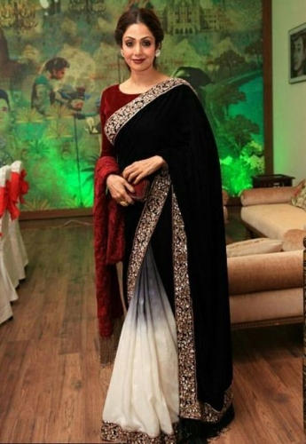 Black And White Color Saree