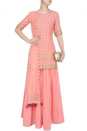 Pink Color Sharara Suit